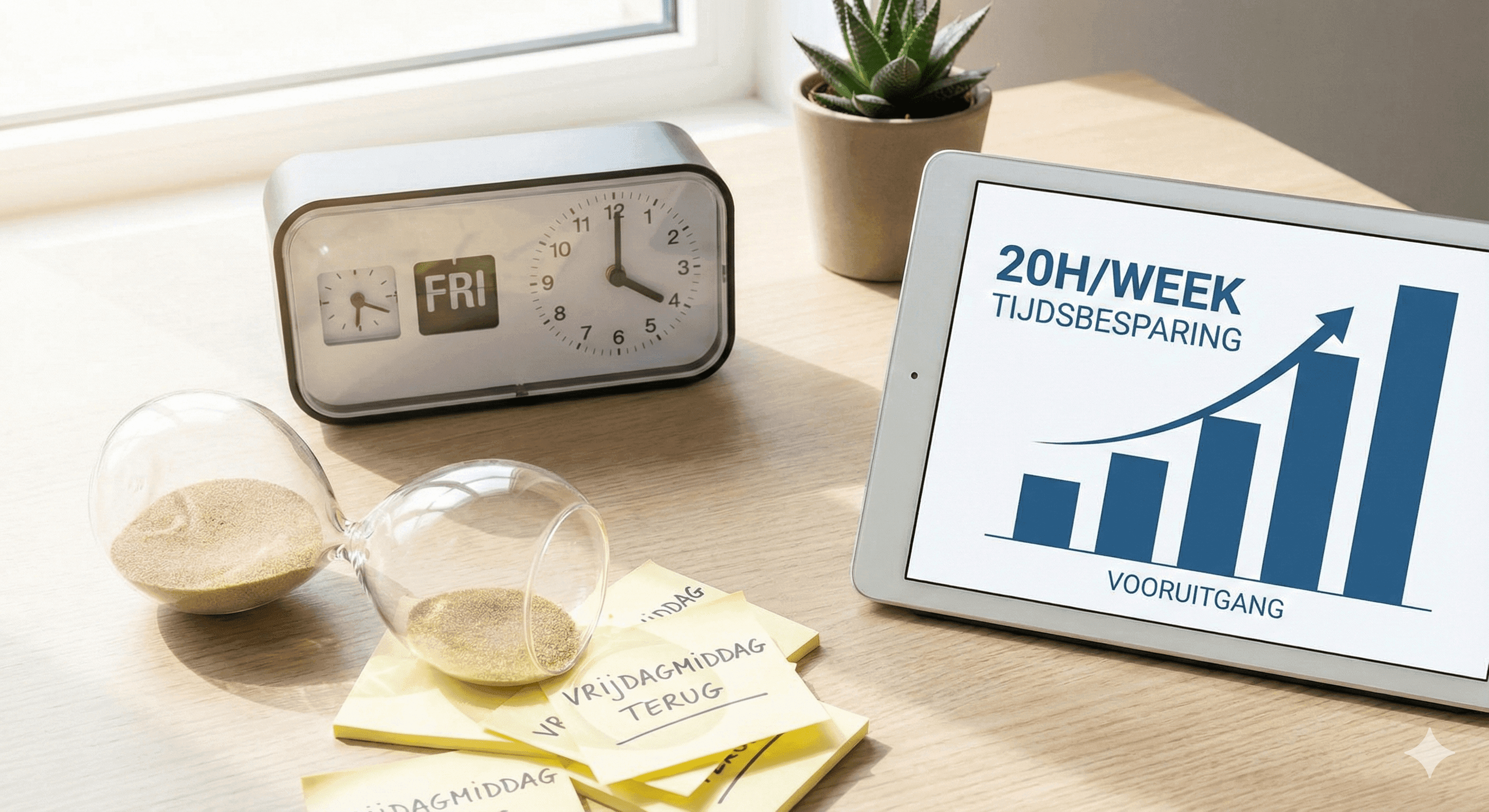 Hoe je 20 Uur per Week Bespaart met AI (Zonder Mensen te Ontslaan) - Vrijdagmiddag 17:00. Iedereen is weg, maar jij zit nog facturen in te typen. Herkenbaar? Ontdek hoe AI de saaie taken overneemt, zodat jij je kan focussen op wat écht telt.