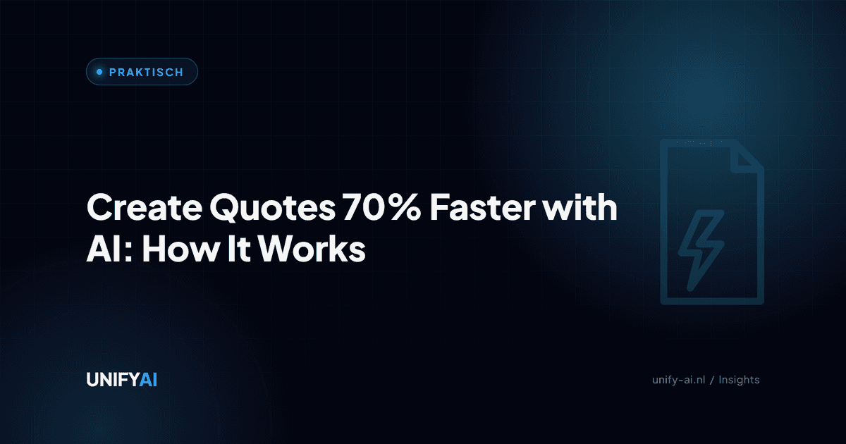 Create Quotes 70% Faster with AI: How It Works - Writing a quote takes an average of 90 minutes. With AI you do it in 15. Read how SME businesses are implementing this in practice.